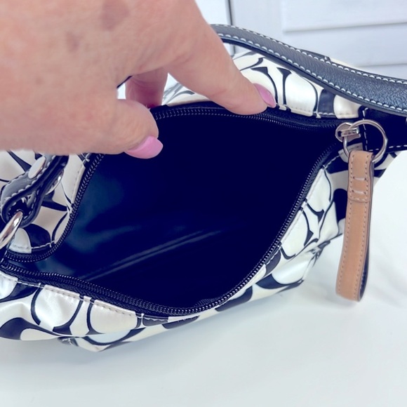 VINTAGE COACH Black White Mini Hampton Weekend Pouch Bag 90s Retro Y2K - Picture 3 of 11